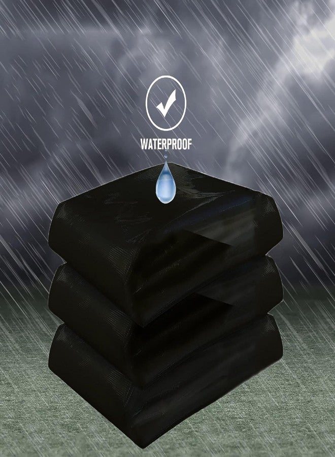 TUFFPAULIN 15FT X 12FT 200 GSM Black Extra Strong Virgin Tarpaulin Tirpal Tadpatri Tharpai Thadika Mulching Sheet, UV Resistant Eyelets, 100% Waterproof, 6 Layer 3D Rib Technology - Image 4
